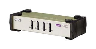 L-COM CS84U Computer Switch, KVM, 4Ways, Manual, 2 x USB A /6-Pin Mini-DIN Female Input/1 x HDB-15 Female Output