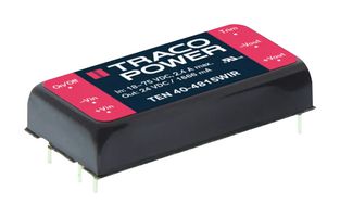 TRACO POWER TEN 40-4811WIR Convertidor CD/CD Pasante Aislado, Railway, DIP, 4:1, 40 W, 1 Salida, 5 V