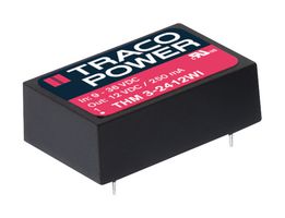 TRACO POWER THM 3-2412WI Convertidor CD/CD Pasante Aislado, Medical, DIP, 4:1, 3 W, 1 Salida, 12 V
