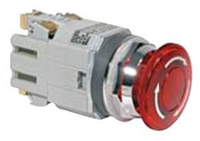 IDEC AVLD39911N-R-120V Interruptor para Paro de Emergencia, SPST-NO, SPST-NC, Reinicio con Bloqueo de Presión con Vuelta