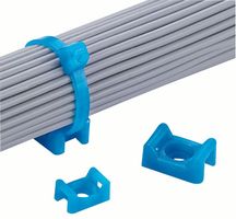 PANDUIT TM2S8-C76 Cable Tie Mount, Low Profile Cradle, Screw, 4.4 mm, Aqua, ETFE (Ethylene Tetrafluoroethylene)
