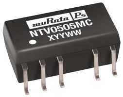 MURATA POWER SOLUTIONS NTV0515MC Convertidor CD/CD Aislado de Montaje Superficial, Miniatura, SMD, 1W, 15V, 33mA, -15V, 33mA
