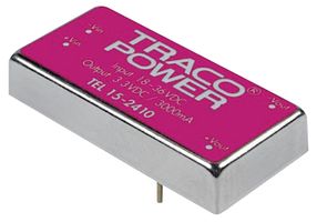 TRACO POWER TEL 15-1222 Isolated Through Hole DC/DC Converter, ITE, DIP, 2:1, 15 W, 2 Output, 12 V