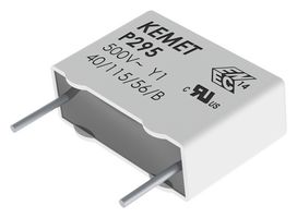 KEMET P295BJ222M500A Capacitor de Seguridad, Metallized Paper, Caja Radial - 2 Pines, 2200 pF, ± 20%, Y1