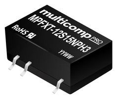 MULTICOMP PRO MPFXT-12S15NPH3 Convertidor CD/CD Superficial Aislado, ITE & Industrial, DIP Montaje Superficie, 1 W, 1 Salida