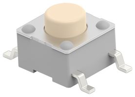 TE CONNECTIVITY - ALCOSWITCH FSM2JS6ASMTR Tactile Switch, SPST-NO, FSM Series, Top Actuated, Surface Mount, Round Button, 260 gf