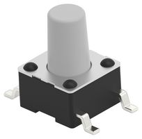 TE CONNECTIVITY - ALCOSWITCH FSM6JS6SMTR Tactile Switch, SPST-NO, FSM Series, Top Actuated, Surface Mount, Round Button, 160 gf