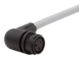BULGIN LIMITED PXP4003/001/04P Ensamble de Cable Circular, 90° Circular Macho a Extremo Libre, 4 Posiciones, 3.3 ft, 1 m, Negro