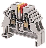 WEIDMULLER 1040800000 Bloque de Terminal c/Montaje en Riel DIN, 2 Posiciones, 26 AWG, 12 AWG, 10 mm², Tornillo, 24 A