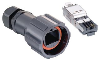 TE CONNECTIVITY 1954656-2. Conector Modular, RJ45 Plug, 1 x 1 (Puerto), 8P8C, Cat 5e, IP67, Montaje de cable