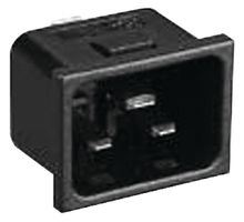 TE CONNECTIVITY - CORCOM 20ESRMC2 Conector de Potencia IEC, Entrada IEC C20, 20 A, 250 VAC, Conexión Rápida, Montaje en Panel