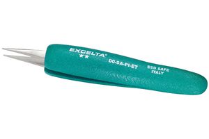 EXCELTA 00-SA-PI-ET Tweezer, ESD, Precision, Straight, Pointed, Stainless Steel, 4.5 "