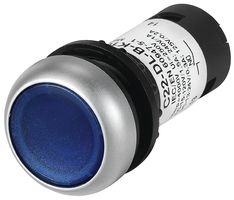 EATON C22-DRL-B-K10-120 Botón Pulsador Industrial, RMQ Compact C22 Series, 22.5 mm, SPST-NO, Sostenido, Al Ras Redondo
