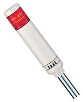 PATLITE (U.S.A.) LCE-102-R Torreta de Señalización, LED, 1 Nivel, Rojo, Continua, 40mm de Diámetro, 85dB, IP54