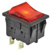 E-SWITCH RBW2BBLKREDEF0 Interruptor (Switch) de Balancín, IP66, Encendido-Encendido, DPDT, No Iluminado, Panel, Snap-In