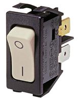 ARCOLECTRIC / BULGIN LIMITED C1250APAAB Rocker Switch, On-Off, DPST, Non Illuminated, Panel Mount, Gray, 1250 Series