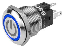 EAO 82-5151.2124.B002 Vandal Resistant Switch, 24 V LED, 82 Series, 19 mm, SPDT, Maintained, Round Flush Flat, Natural