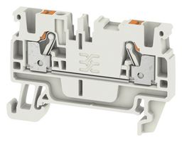 WEIDMULLER 1521970000 DIN Rail Mount Terminal Block, 2 Positions, 28 AWG, 12 AWG, 2.5 mm², Push In, 24 A