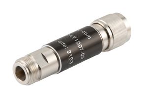 L-COM LCAT1007-05 RF Fixed Attenuator, N Male to N Female, 5 dB, DC to 18GHz, 2 W, 50 ohm, Aluminum