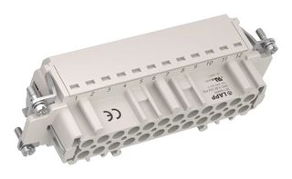 LAPP 381166840 Heavy Duty Connector, Wire Protection, 26-14 AWG, EPIC HBE Series, Insert, 24+PE Contacts, 24B