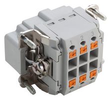 LAPP 44423200 Heavy Duty Connector, Wire Protection, EPIC HBE Series, Insert, 6+PE Contacts, 6B, Plug