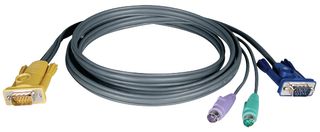EATON TRIPP LITE P774-010 Cable de Computadora, HD-15 Macho, HD-15 Macho / 2-Mini DIN Macho de 6 Posiciones, 10 ft, 3 m