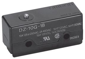 OMRON INDUSTRIAL AUTOMATION DZ-10G-1B Microswitch, Standard, Pin Plunger, DPDT, Screw, 10 A, 250 V