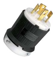 HUBBELL WIRING DEVICES HBL7411GCB Conector de Entrada de Potencia, Electrical AC Power, 20 A, Negro, Blanco, Nylon (Poliamida)