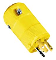 HUBBELL WIRING DEVICES HBL23CM11 Power Entry Connector, Electrical AC Power, 20 A, Yellow, Nylon (Polyamide) Body, 125 V