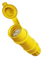 HUBBELL WIRING DEVICES HBL25W47 Power Entry Connector, Electrical AC Power, 15 A, Yellow, Nylon (Polyamide) Body, 125 V