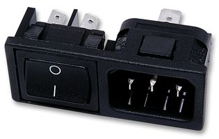 BULGIN LIMITED BZM27/Z0000/57B Módulo entrada energía IEC sin filtrar, IEC C14, Propósito General, 15 A, 250 VAC, 2-Pole Switch