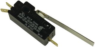 ZF 0E13-50H0 Interruptor Microswitch, Snap Action, Palanca con Bisagra, SPDT, Conexión Rápida, 15 A