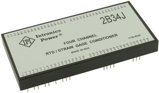 INTRONICS 2B34J Amplificadores de Galgas Extensiométricas/RTD, 4 Canales, 14.25V a 15.75V, DIP-72, -25°C a 85°C