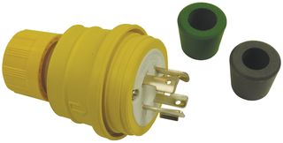 MOLEX 26W75 Power Entry Connector, Industrial Electrical AC Power, 20 A, Yellow, 250 V