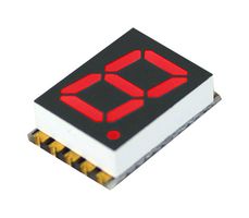VCC / VISUAL COMMUNICATIONS COMPANY DSM7TA39101T 7 Segment LED Display, Red, 20 mA, 2 V, 90 mcd, 1, 9.91 mm