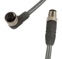 ALPHA WIRE DR08AW123 SL357 Sensor Cable, Slate, M12 Plug, 90° M12 Receptacle, 8 Positions, 3 m, 9.8 ft