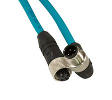ALPHA WIRE DW04AR117 TL355 Sensor Cable, 90° M12 Plug, M12 Receptacle, 4 Positions, 600 mm, 23.6 "