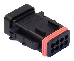132015-0134 - Carcasa de Conector Automotriz, Con Tapa, Negro, Serie CTC, Macho, 8 Posiciones