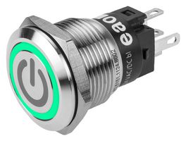 EAO 82-5151.1134.B002 Vandal Resistant Switch, 24 V LED, 82 Series, 19 mm, SPDT, Momentary, Round Flush Flat, Natural
