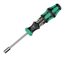 WERA 05051518001 Screwdriver Set, Phillips, Slotted, Square Bits, 6-Pieces