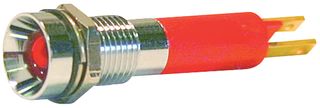 WAMCO WL-19090257 LED Panel Mount Indicator, Satin Chrome Bezel, Blue, 12 V, 8 mm, 17 mA, 700 mcd, IP67