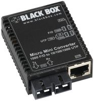 BLACK BOX LMC4004A Mini Media Converter, 10/100/1000Mbps Copper to 1000Mbps Duplex Fibre, Single Mode