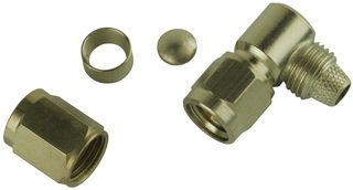 JOHNSON - CINCH CONNECTIVITY 142-0207-106 Conector Coaxial / RF, SMA Coaxial, Macho Ángulo Recto, Soldable, 50 ohm, RG58, RG141, RG303, Latón