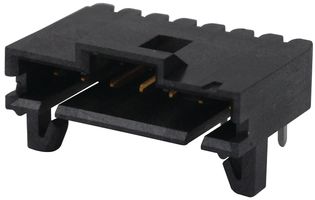 TE CONNECTIVITY 5-103673-6 Cabezal de Pin, Cable-a-Tarjeta, 2.54 mm, 1 Líneas, 7 Contactos, THT (Through Hole) Ángulo Recto