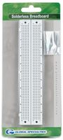 GLOBAL SPECIALTIES GS-590 Breadboard, Solderless, 590 Tie Points, Plastic, 165.1mmx34.925mm
