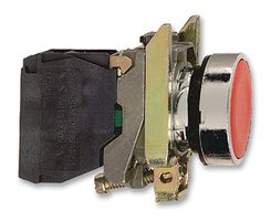 SCHNEIDER ELECTRIC XB4BA42 Botón Pulsador Industrial, Serie Harmony XB4, 22.5 mm, SPST-NC, Momentáneo, Roldana, Rojo
