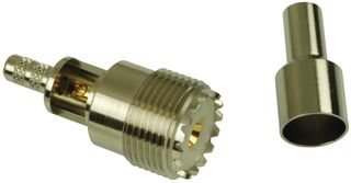 AMPHENOL RF 182306 RF / Coaxial Connector, UHF Coaxial, Straight Jack, Crimp, 50 ohm, RG58, RG58C, LMR-195, Brass