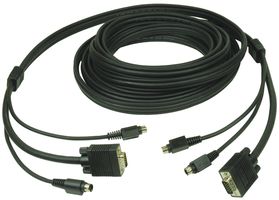 L-COM CTL3KVMM-20 Cable de Computadora, HD-15 Macho / 2-Mini DIN Macho de 6 Posiciones