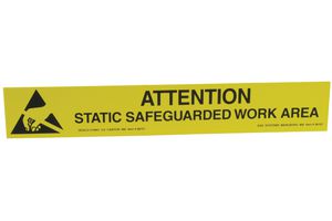 DESCO 06751 Safety Sign, Attention Static-Safeguarded Work Area, Yellow