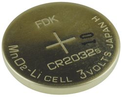 FDK CR2032 SANYO Battery, 3 V, 2032, Lithium, 240 mAh, Pressure Contact, 1